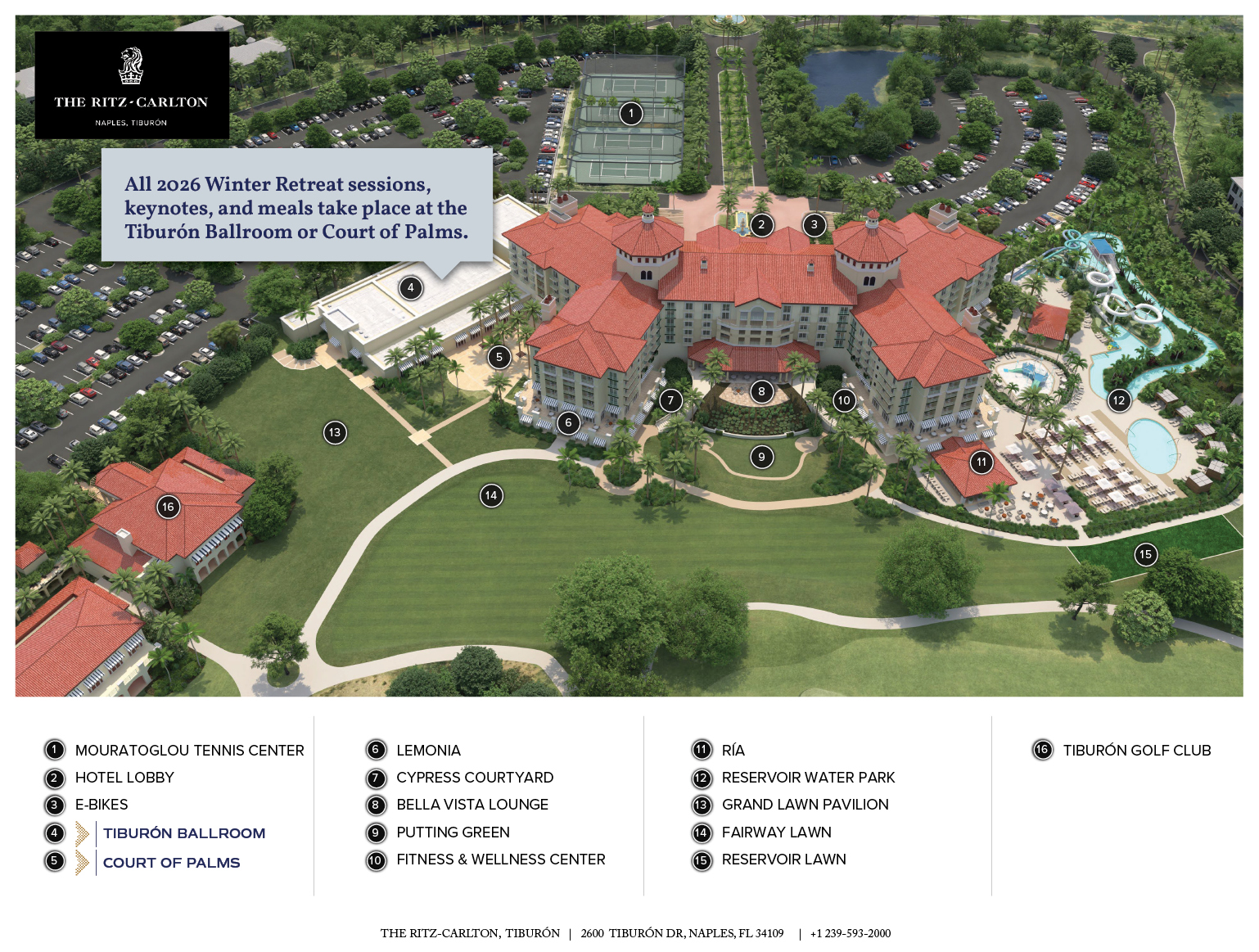 Bradley Winter Retreat - 2026 The Ritz-Carlton Resort Map
